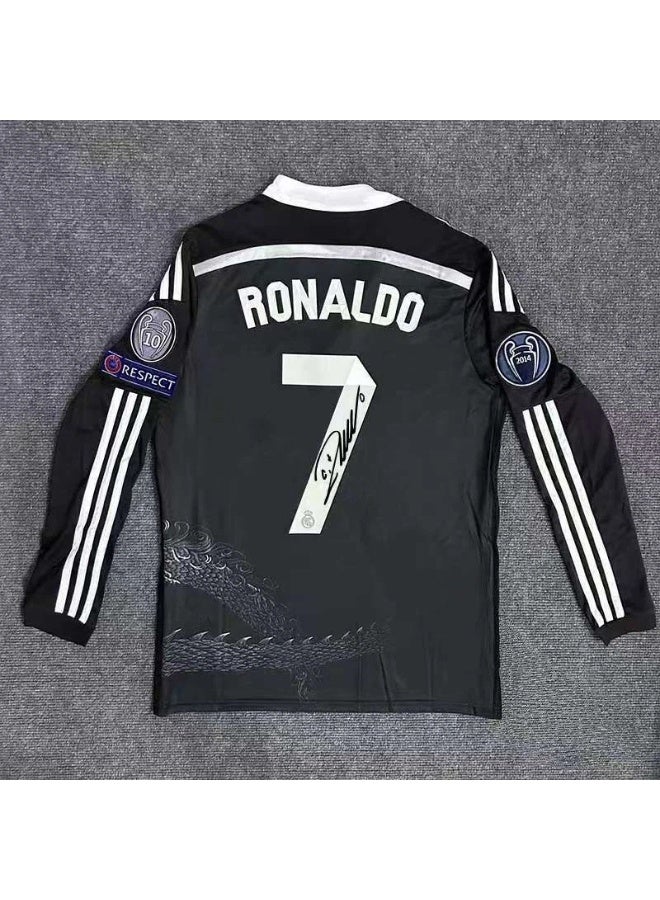 Ronaldo توقيع ريترو بأكمام طويلة لكرة القدم جيرسي #7 رونالدو ريترو بأكمام طويلة لكرة القدم جيرسي هدية للجماهير والأصدقاء - Image 1